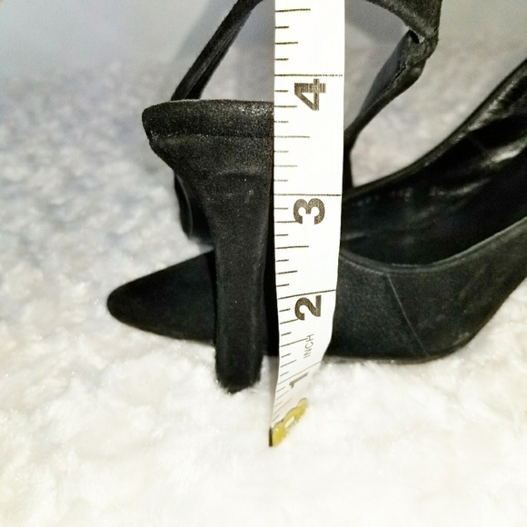 Giorgio Armani Black Suede Sling Back Pointed Toe - Picture 5 of 7